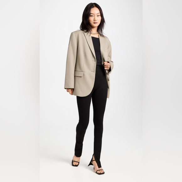 Anine Bing Max Pants EU 32 US 2 Black Pintuck Split Cuff Stretch Ponte High Rise - Picture 14 of 15